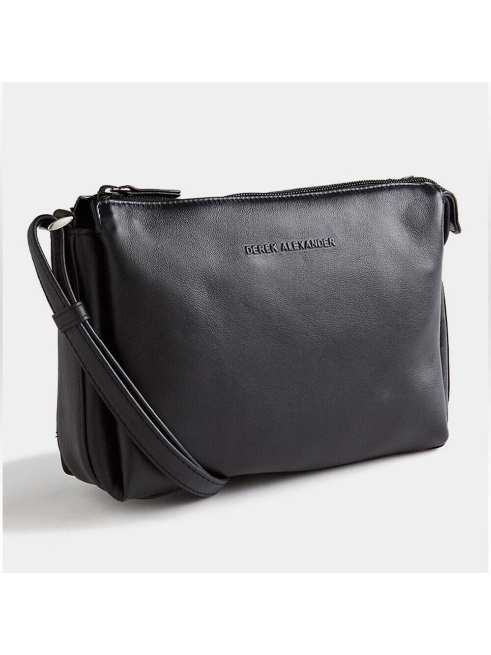 Derek Alexander Black Leather Organizer Bag Purse.